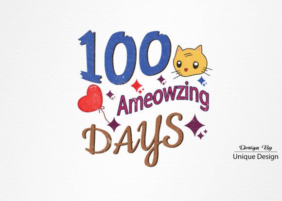 100 Ameowzing Days PNG Sublimation