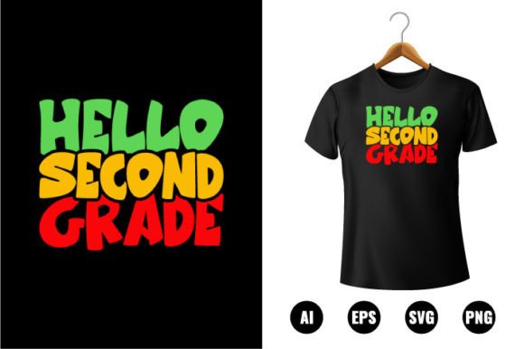 Hello 2nd Grade T-shirt Design Graphics