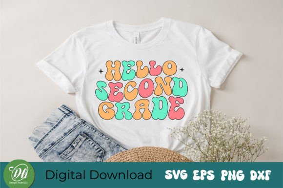 Hello Second Grade Retro SVG Graphics
